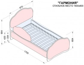Кровать 160 Гармония 89 Розовый (мягкий бортик) в Дивногорске - divnogorsk.katalogmebeli.com | фото 2