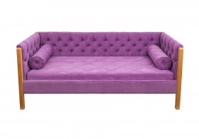 Кровать 180 серии Леди  32 Фиолетовый (подушка валик) в Дивногорске - divnogorsk.katalogmebeli.com | фото 1