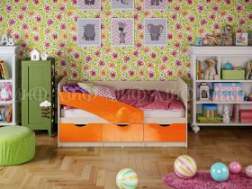 Кровать Бабочки 1,6м (Оранжевый металлик) в Дивногорске - divnogorsk.katalogmebeli.com | фото