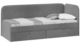 Кровать «Молли» с мягкой обивкой (900) тип 1 (Микровелюр Scandi Graphite 22) в Дивногорске - divnogorsk.katalogmebeli.com | фото