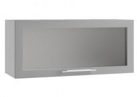 Лофт ВПГС 800 шкаф верхний горизонтальный со стеклом высокий (Дуб бурый/корпус Серый) в Дивногорске - divnogorsk.katalogmebeli.com | фото