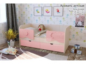 Соня Кровать детская 2 ящика 1.6 Розовый глянец в Дивногорске - divnogorsk.katalogmebeli.com | фото