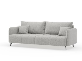 Валериан диван трёхместный прямой Светло-серый, ткань RICO FLEX 108 в Дивногорске - divnogorsk.katalogmebeli.com | фото